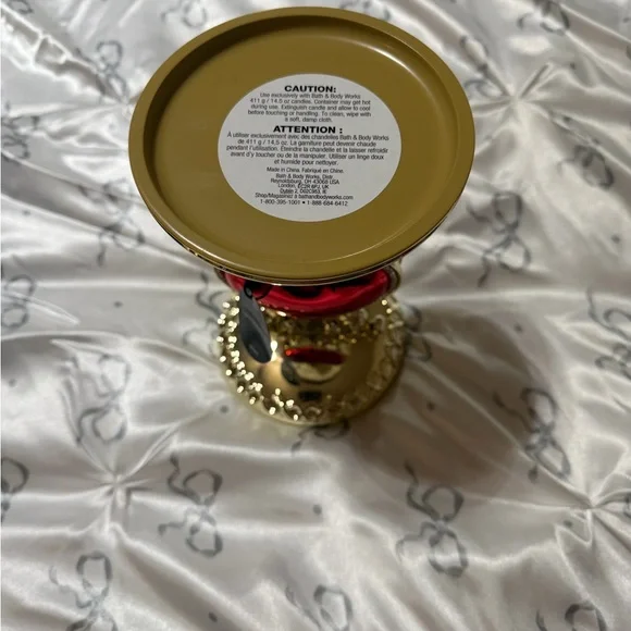 Disney Bath and Body Works Gold Candle Holder with Red Heart Accent - Picture 2 of 4